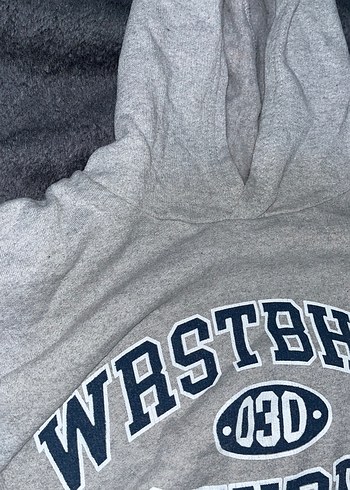 Diğer Gri Kapüşonlu Baskılı Kadın Sweatshirt