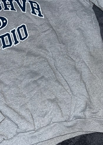 s Beden Gri Kapüşonlu Baskılı Kadın Sweatshirt