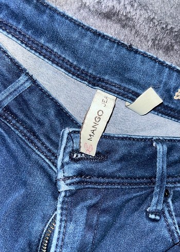 Mango Mavi Parlak Kadın Denim Jean