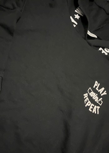 12-13 Yaş Beden Siyah Spor Sweatshirt