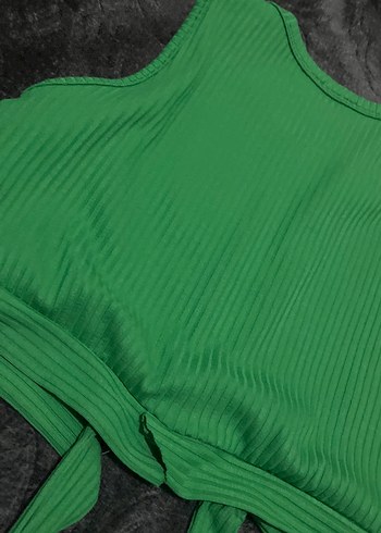 m Beden yeşil Renk Yeşil Bağlamalı Kolsuz Crop Top Ambar