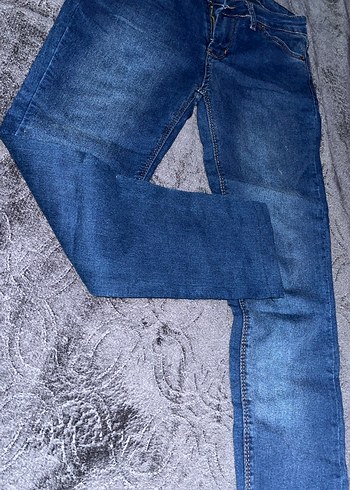 s Beden Düğmeli Lacivert Kadın Midi Kot Pantolon düşük bel