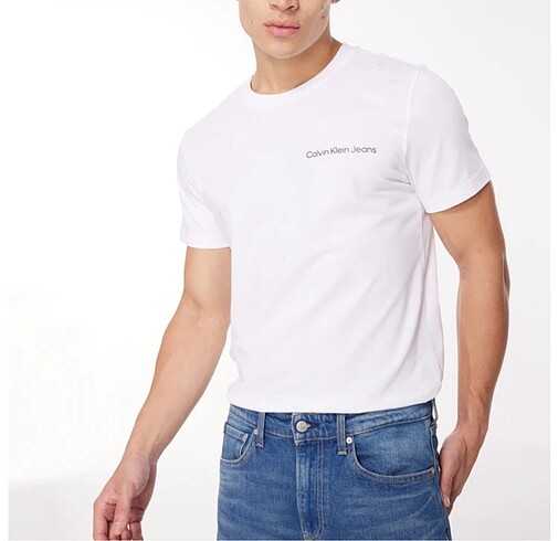 Calvin Klein erkek beyaz tişört slim fit