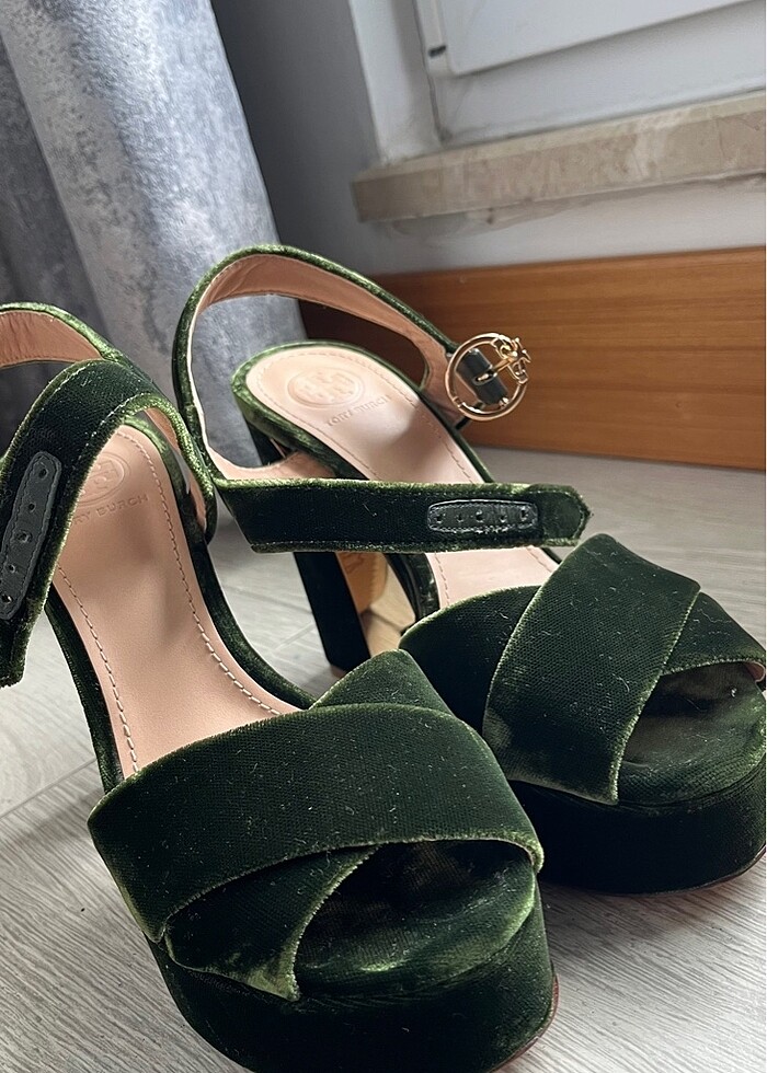 zümrüt yeşili kadife ayakkabı - Görsel 2