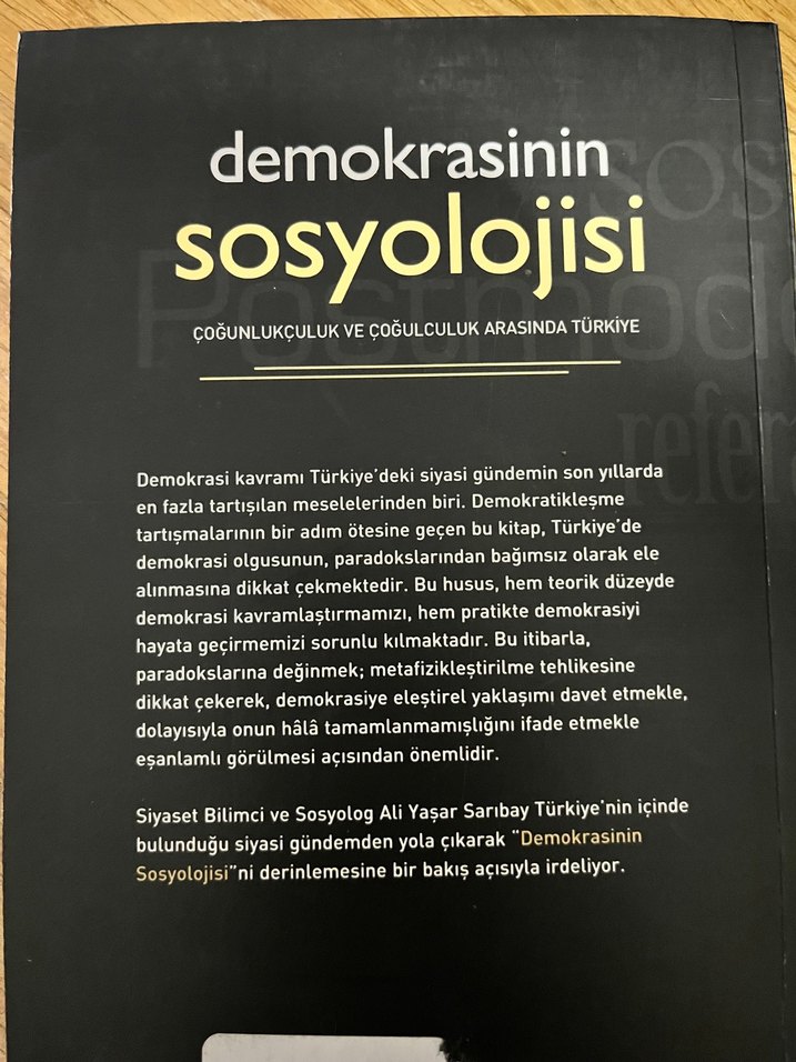 Demokrasinin Sosyolojisi - Ali Yaşar Sarıbay - Görsel 2