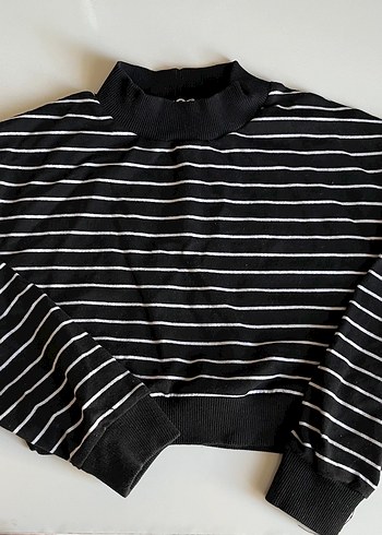 Kadın çizgili sweatshirt