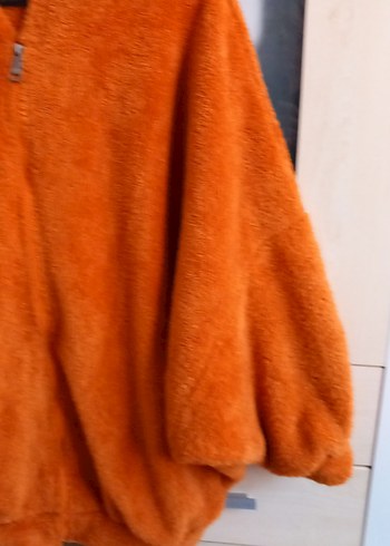 Diğer Turuncu Kapüşonlu Kadın Polar hirka