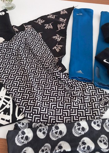 Kuru Kafalı dövüşçü vb eşarp ve bandanalar bileklik seti - Görsel 8