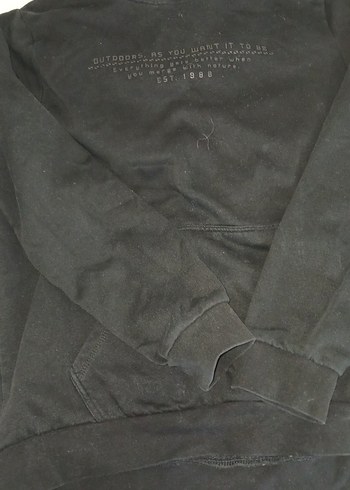 Siyah Erkek Kapüşonlu Süet Sweatshirt