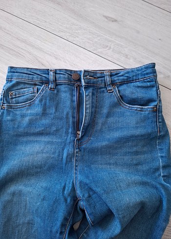 Pull and Bear Mavi Düz Kesim Kadın Kot Pantolon