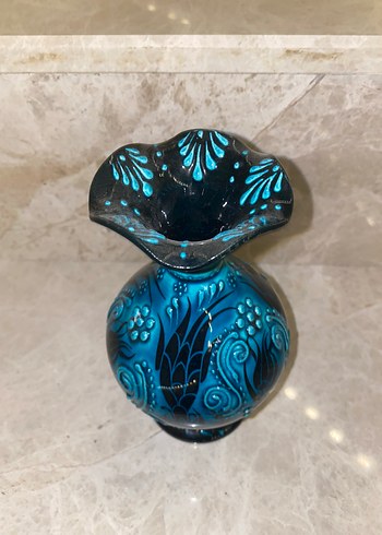 Turkuaz Çini Seramik Vazo - Görsel 9