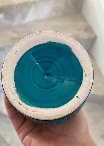 Turkuaz Çini Seramik Vazo - Görsel 5