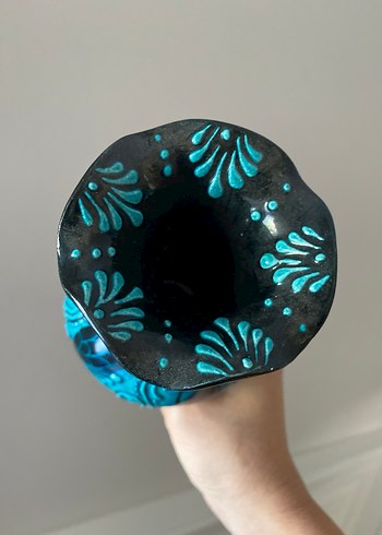 Turkuaz Çini Seramik Vazo - Görsel 7