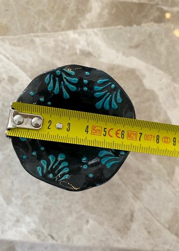 Turkuaz Çini Seramik Vazo - Görsel 4