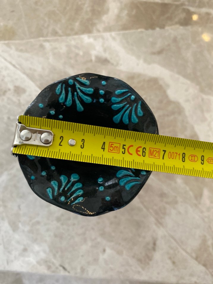 Turkuaz Çini Seramik Vazo - Görsel 4