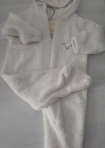 Beyaz Kürklü Bebek Kız Tulumu - Görsel 2