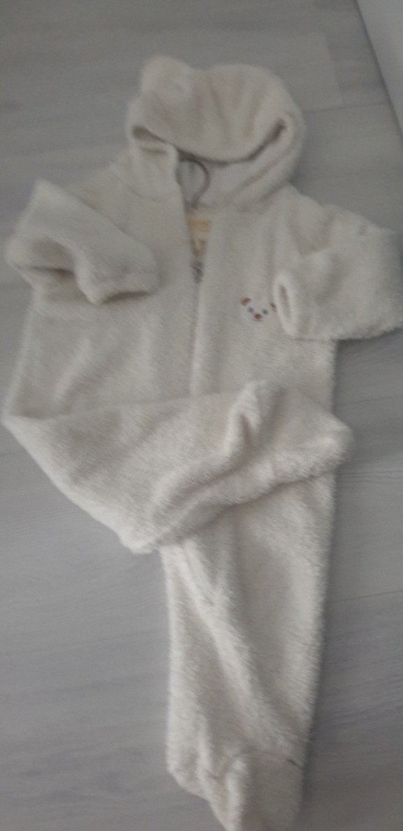 Beyaz Kürklü Bebek Kız Tulumu - Görsel 2