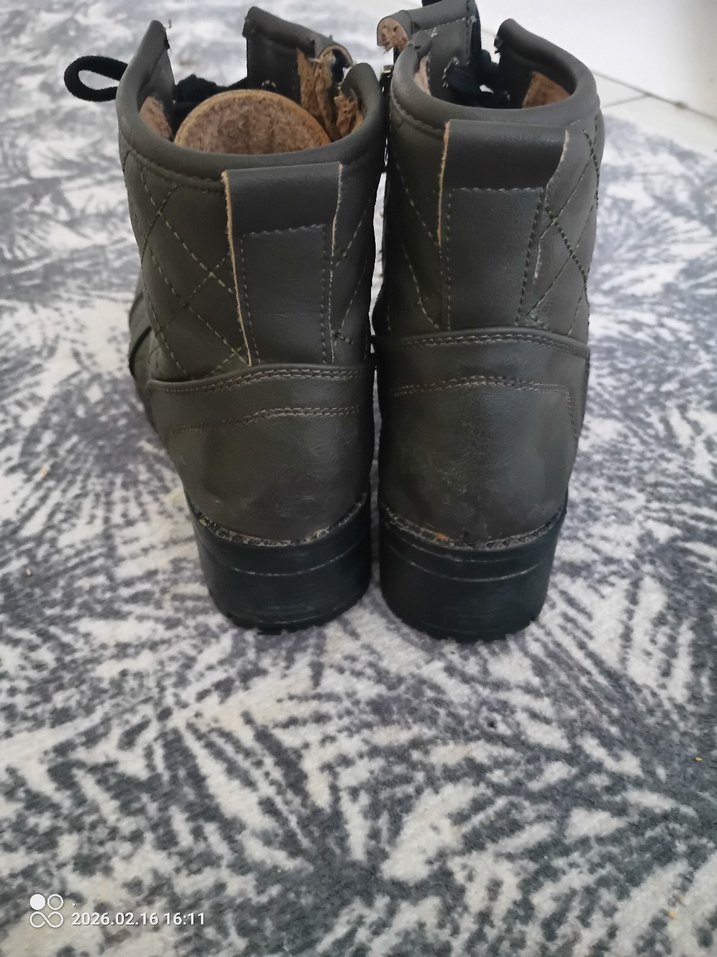 Haki  koyu yeşil  Kadın Botları - Görsel 4