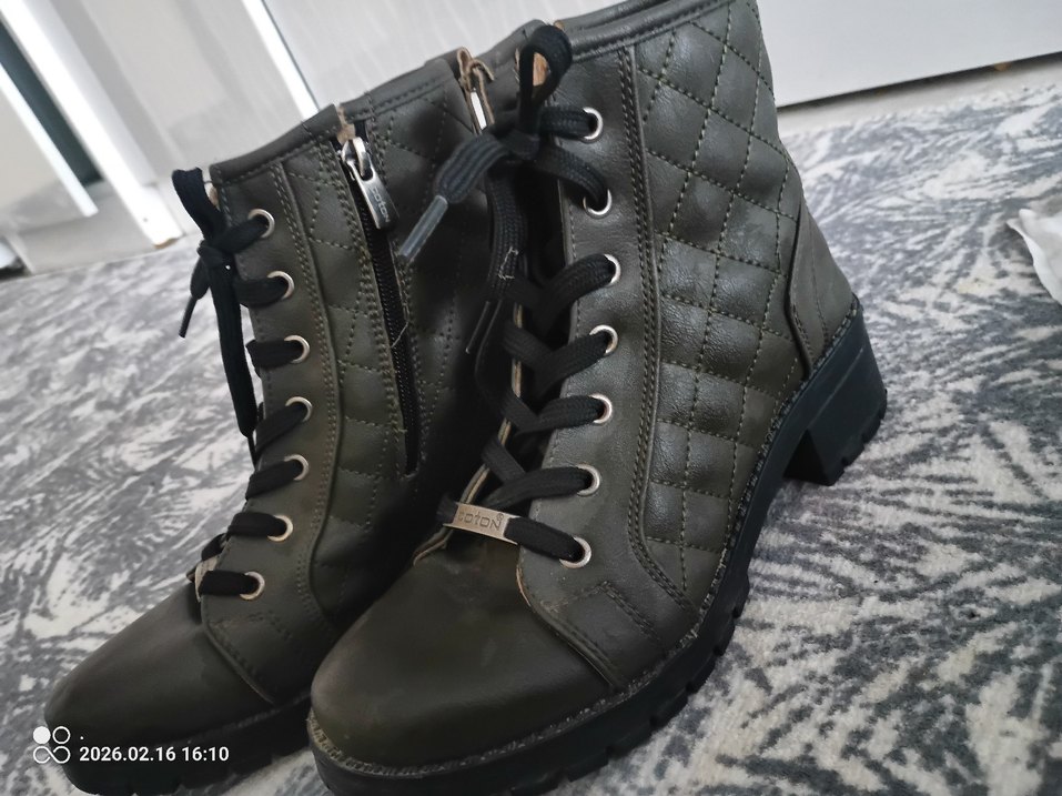 Haki  koyu yeşil  Kadın Botları - Görsel 2