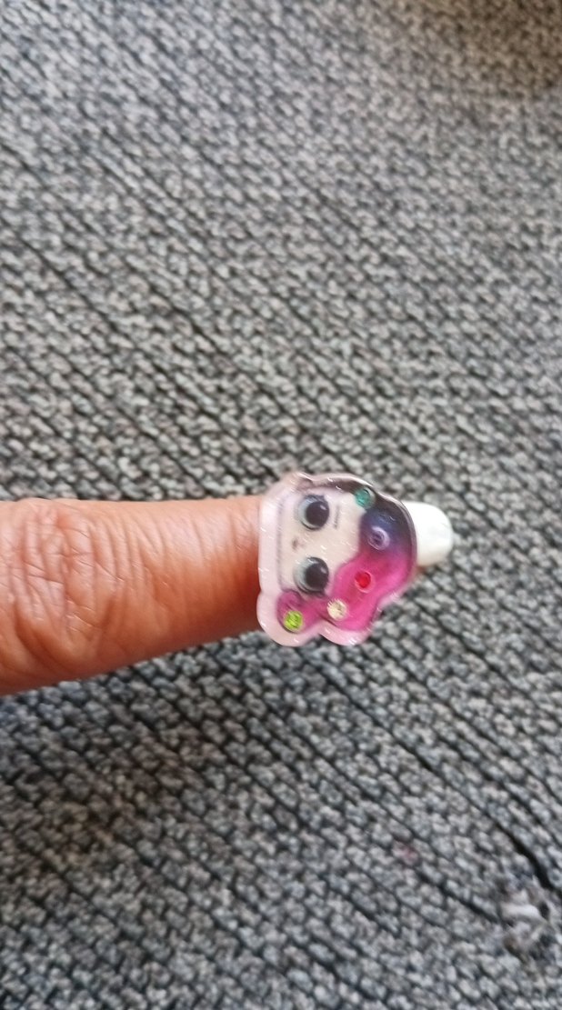 Renkli Akrilik  yüzük çocuk kız lisans lı - Görsel 2