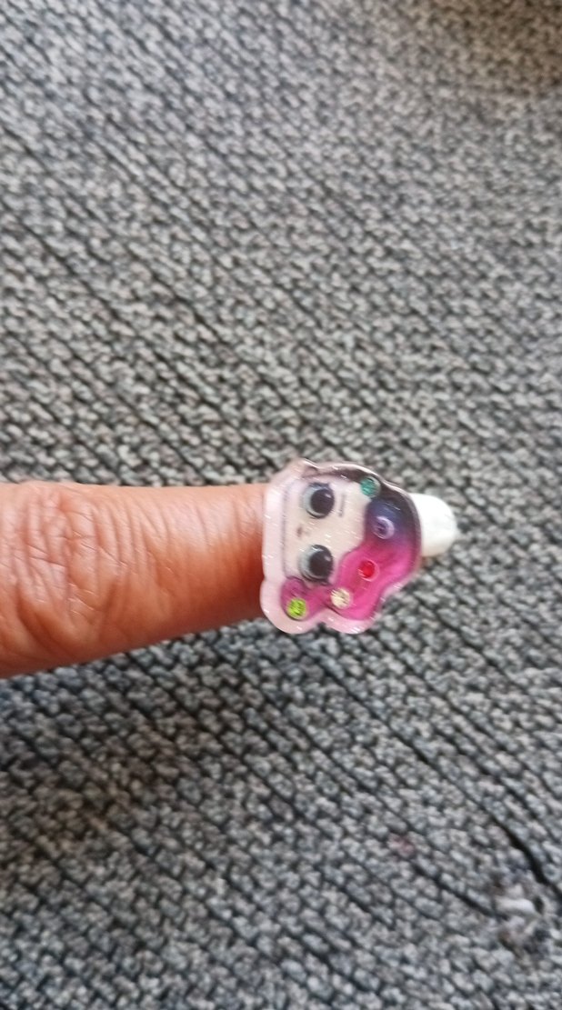 Renkli Akrilik  yüzük çocuk kız lisans lı - Görsel 3