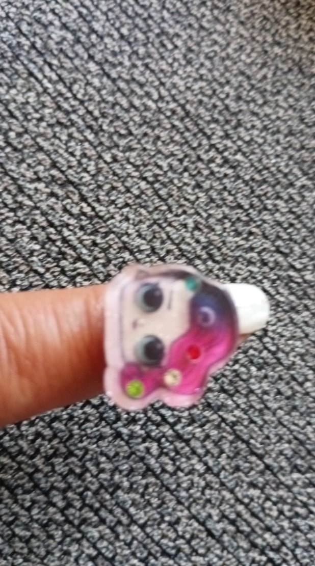 Renkli Akrilik  yüzük çocuk kız lisans lı - Görsel 4