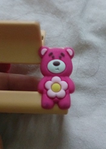 Çiçekli Ayıcık  Figürlü Pembe Çocuk Toka - Görsel 5