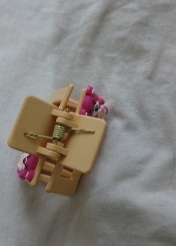 Çiçekli Ayıcık  Figürlü Pembe Çocuk Toka - Görsel 2