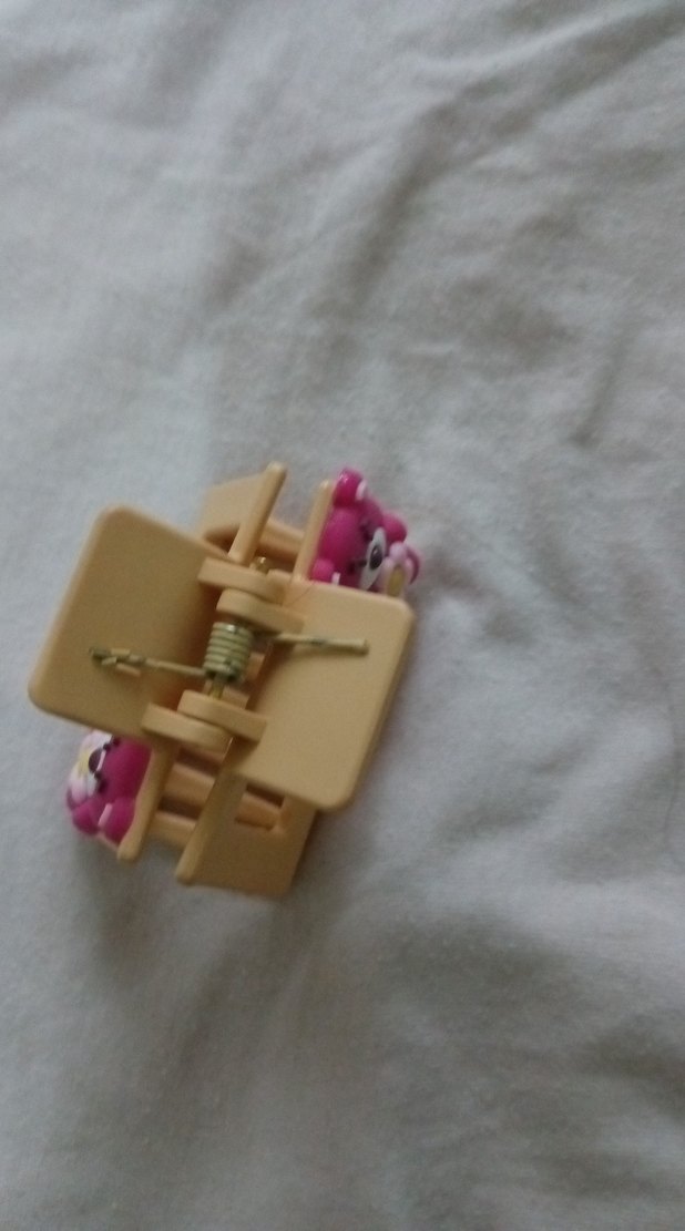 Çiçekli Ayıcık  Figürlü Pembe Çocuk Toka - Görsel 2