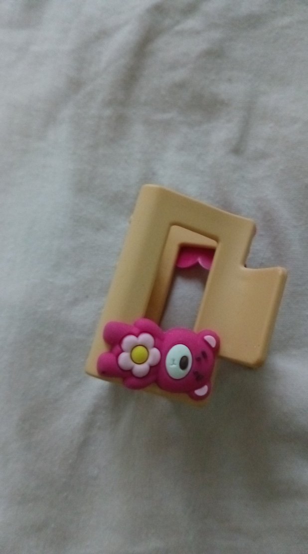 Çiçekli Ayıcık  Figürlü Pembe Çocuk Toka - Görsel 3