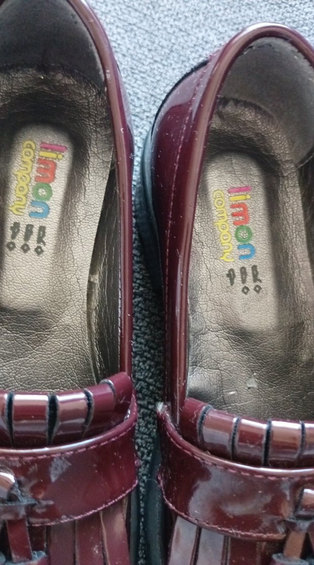 Bordo Parlak Deri kız  Çocuk Püsküllü Ayakkabı - Görsel 3