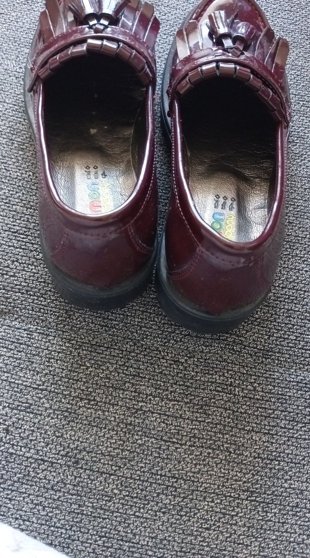 Bordo Parlak Deri kız  Çocuk Püsküllü Ayakkabı - Görsel 4