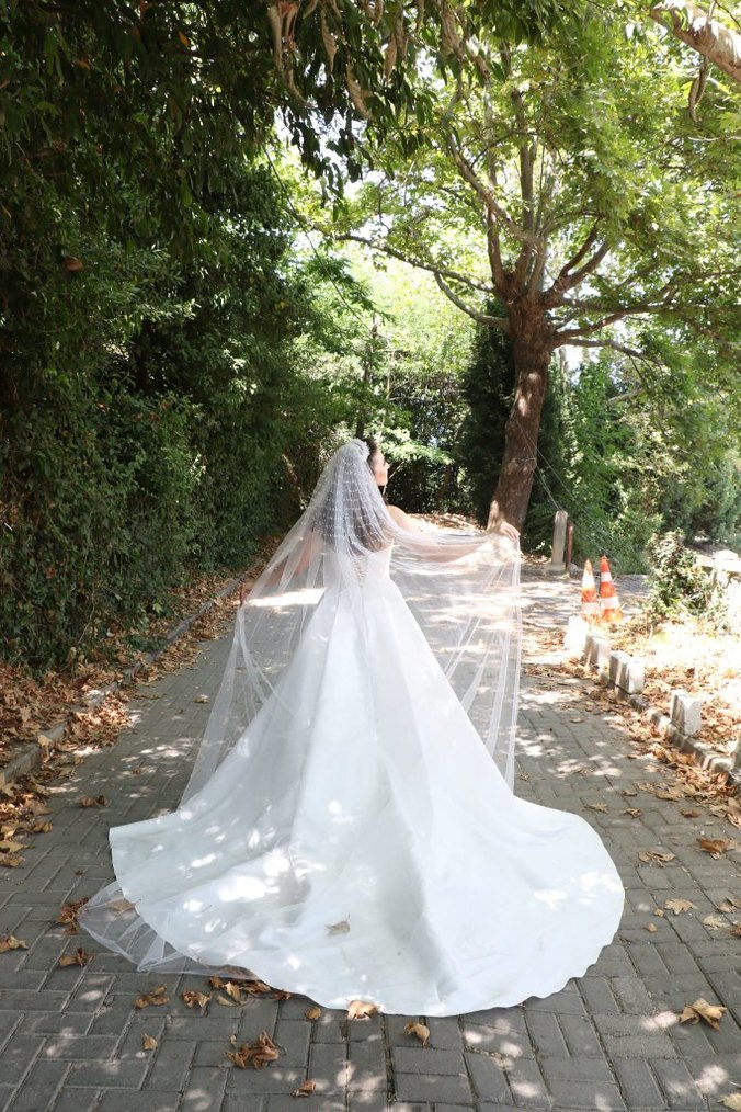 Modern Klasik Straplez Beyaz A Kesim Gelinlik - Görsel 2