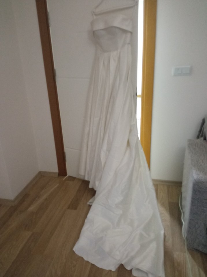 Modern Klasik Straplez Beyaz A Kesim Gelinlik - Görsel 5