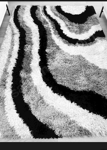 Beden ANGORA KAŞMİR Gri Zebra Desenli shaggy hali