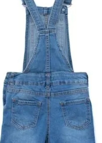 Kızlar için Mavi Denim Ayarlanabilir Askılı Tulum