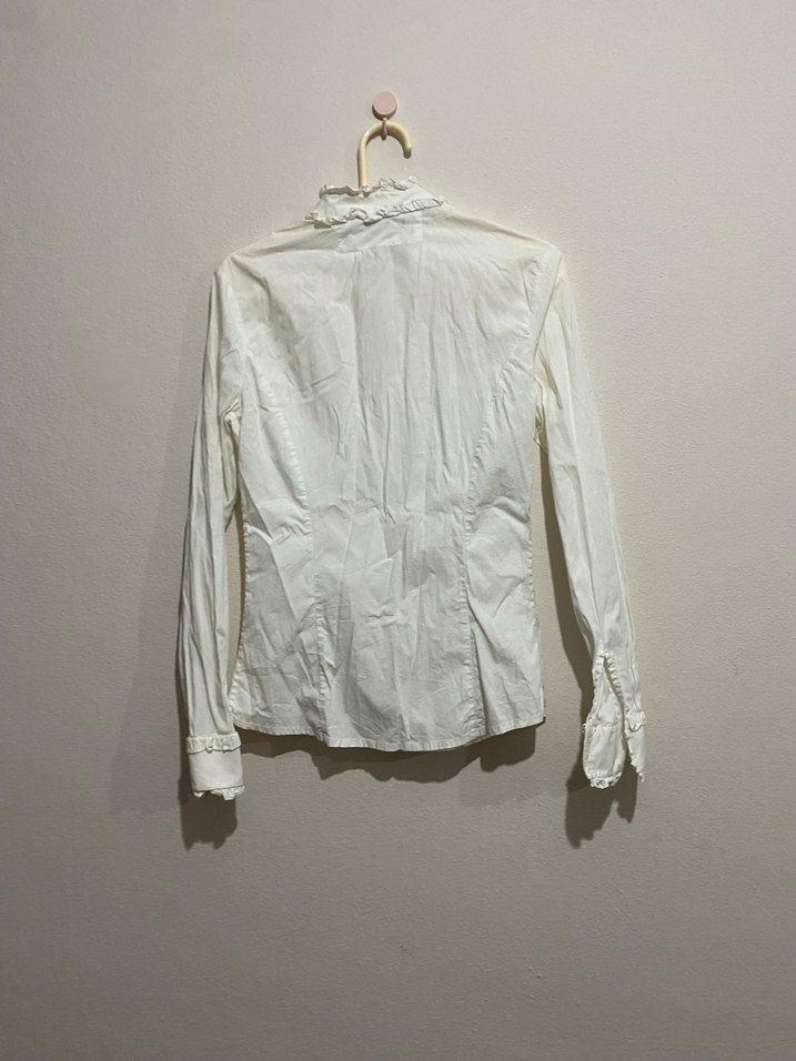 MUDO Beyaz Uzun Kollu Gömlek - Görsel 4