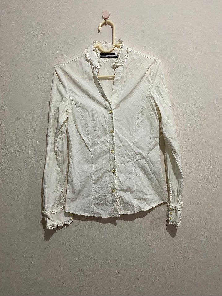 MUDO Beyaz Uzun Kollu Gömlek - Görsel 2