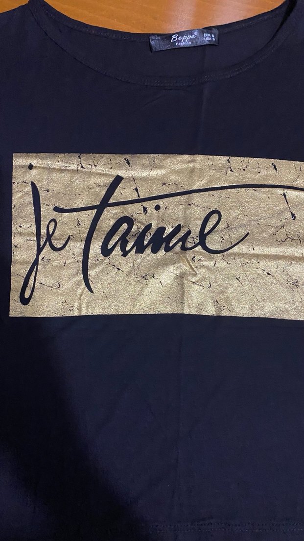 Siyah Baskılı Parisian Tişört - Görsel 4