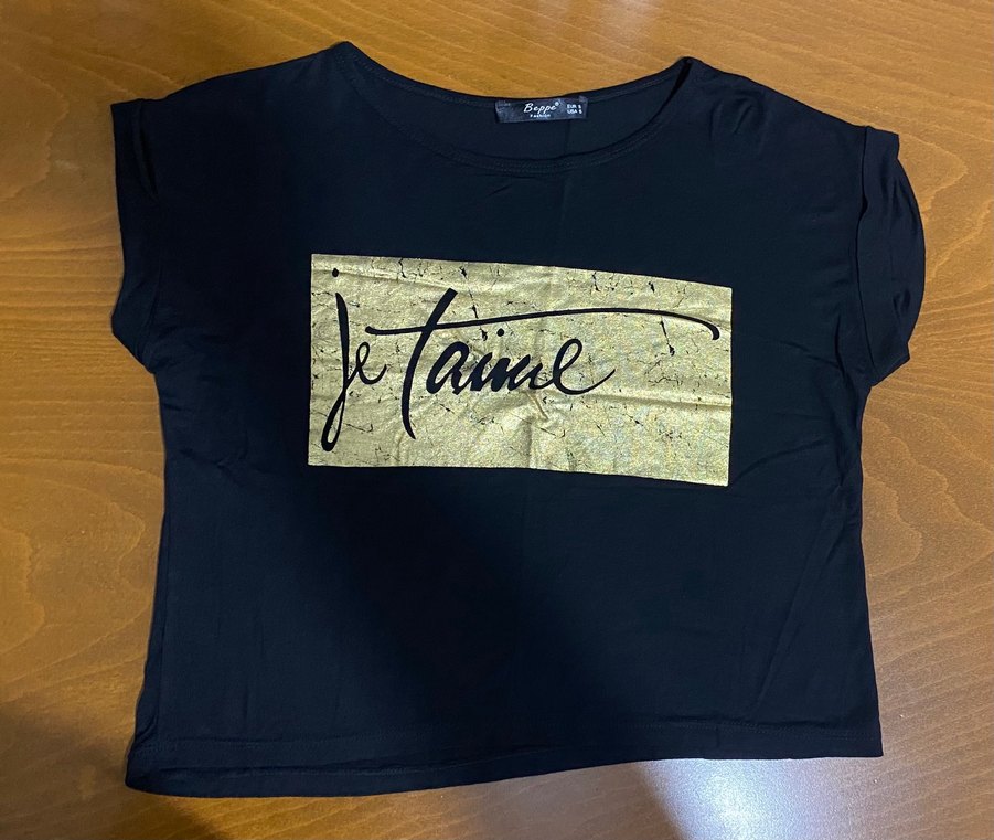 Siyah Baskılı Parisian Tişört - Görsel 2