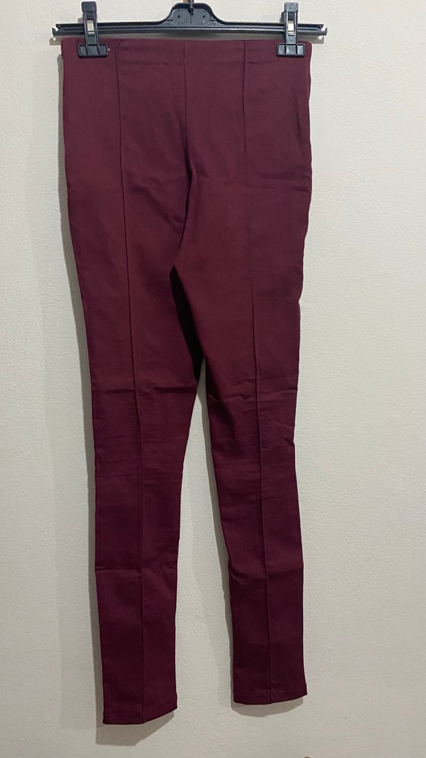 Kadın Bordo Pantolon Tayt - Görsel 4