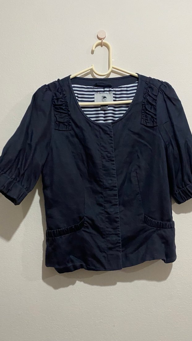 Siyah Kısa Kollu Ceket - Görsel 2