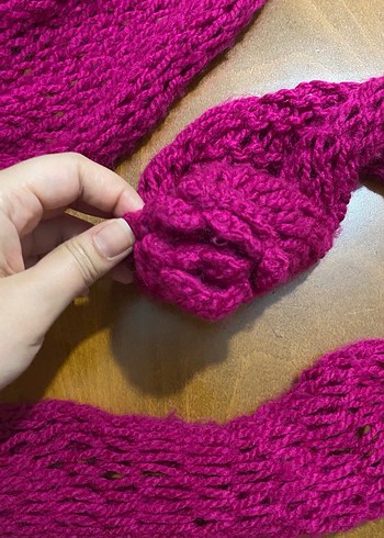 El Örgüsü Mor Kadın Atkı - Görsel 3