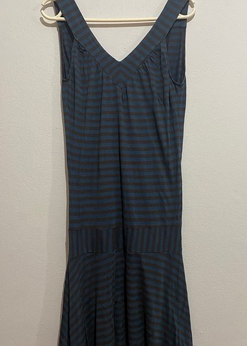 XDYE Vintage Çizgili Elbise - Görsel 2