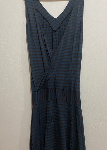 XDYE Vintage Çizgili Elbise - Görsel 3