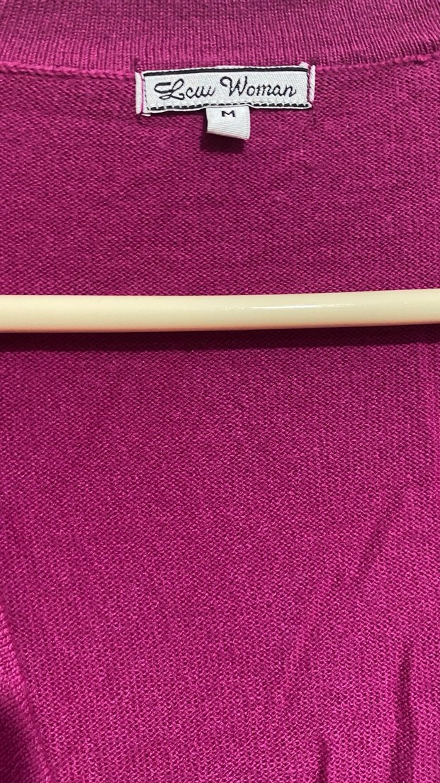 Mor Kısa Kollu Bağlamalı Hırka - Görsel 3