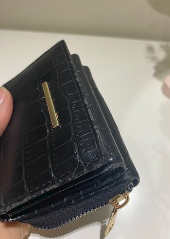 Siyah Deri Yılan Desenli Fermuarlı Kadın Cüzdanı - Görsel 6