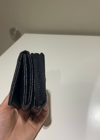 Siyah Deri Yılan Desenli Fermuarlı Kadın Cüzdanı - Görsel 3