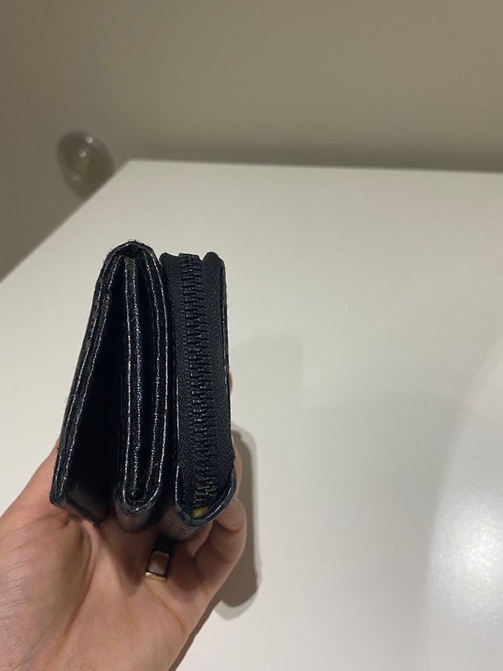 Siyah Deri Yılan Desenli Fermuarlı Kadın Cüzdanı - Görsel 3