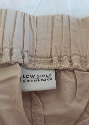 LC Waikiki Bej Bol Kesim Keten Kumaş Kız çocuk Pantolon